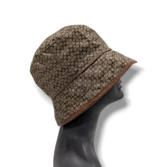 Coach Brown Signature Mini C Jacquard Monogram Bucket Hat Medim Large - Picture 11 of 13